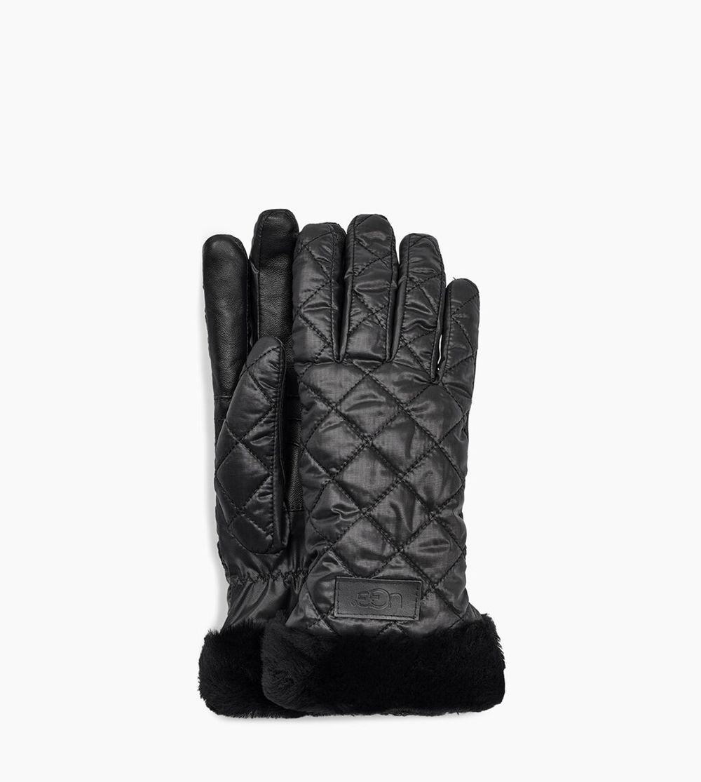 Ugg Glove Womens - Ugg Quilted Performance Black - 815BTUCSK